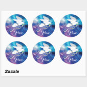 Sticker met witte dove Classic Round (Vel)