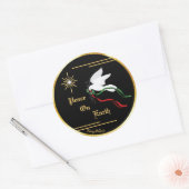 Sticker met witte dove Classic Round (Envelop)