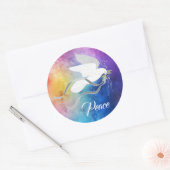 Sticker met witte dove Classic Round (Envelop)