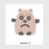 Sticker met zacht gezicht met Beer (Vel)