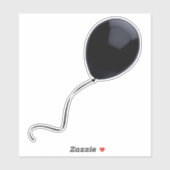 Sticker met zwarte ballon (Vel)