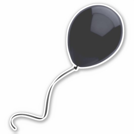 Sticker met zwarte ballon (Voorkant)