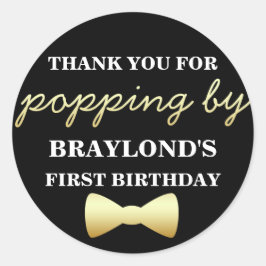 Sticker met zwarte en goudmasten met rode Stropdas