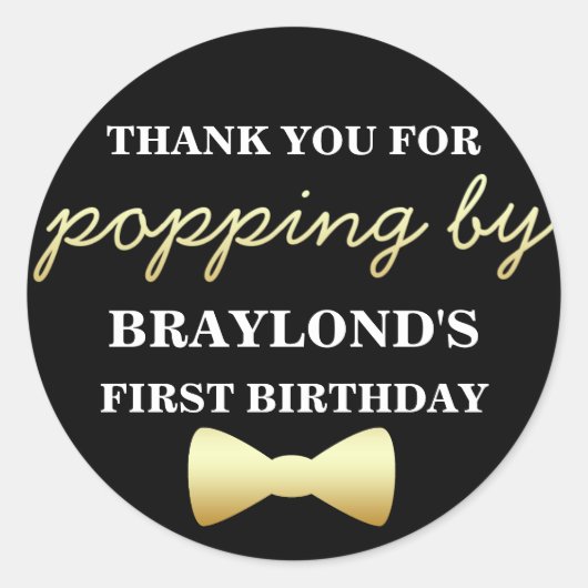 Sticker met zwarte en goudmasten met rode Stropdas (Voorkant)