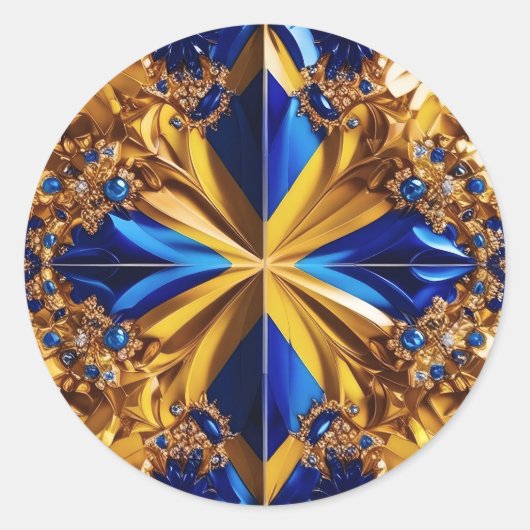 Sticker met Zweden Kleuren Design (Voorkant)