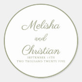 Sticker minimalistische bruiloft (Voorkant)