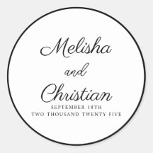 Sticker minimalistische bruiloft