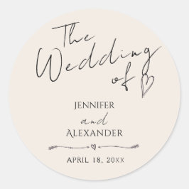 Sticker minimalistische moderne bruiloft