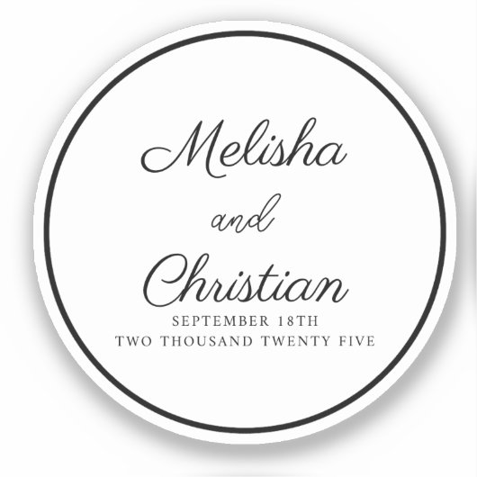 Sticker Minimalistische Moderne Calligrafie (Voorkant)
