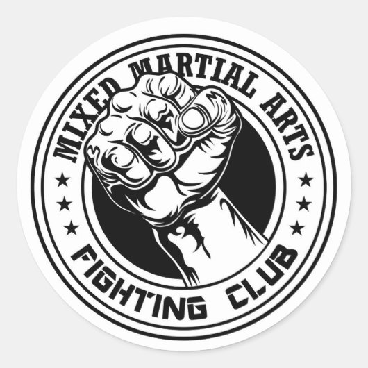 Sticker Mixed Martial Arts Classic Round (Voorkant)