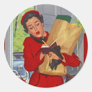 Sticker Modieuze Retro Lady & Leven in de Burbs