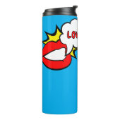 Sticker - Mond Speechballon + JOUW TEKST & IDEE 1 Thermosbeker (Gedraaid links)