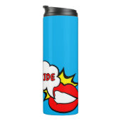 Sticker - Mond Speechballon + JOUW TEKST & IDEE 1 Thermosbeker (Geroteerd rechts)