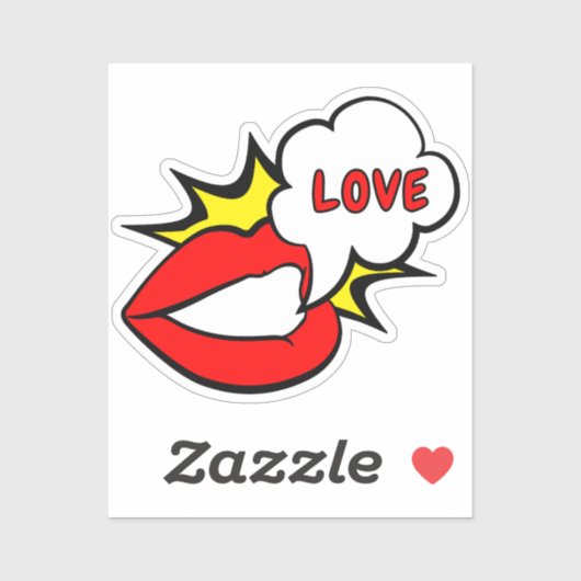 Sticker - Mond Spraakballon + UW TEKST & IDEE 1 (Vel)