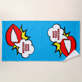 Sticker - Mond Spraakballon + UW TEKST & IDEE 1 Strandlaken