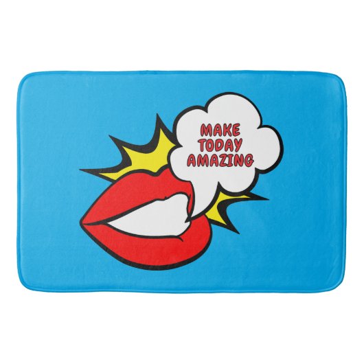 Sticker - Mondspraakwolk + UW TEKST & IDEE 1 Badmat (Voorkant)