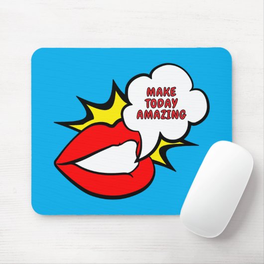 Sticker - Mondspraakwolk + UW TEKST & IDEE 1 Muismat (Met muis)