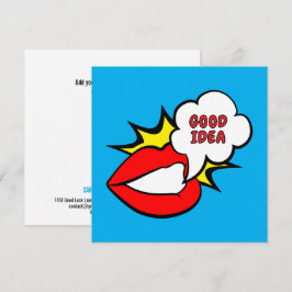 Sticker - Mondspraakwolk + UW TEKST & IDEE 1 Notitiekaartje