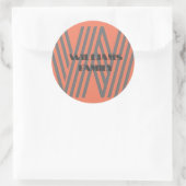 Sticker monogram initiaal oranje familienaam (Tas)