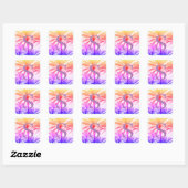 Sticker monogram initiaal tropische palmboom retro (Vel)