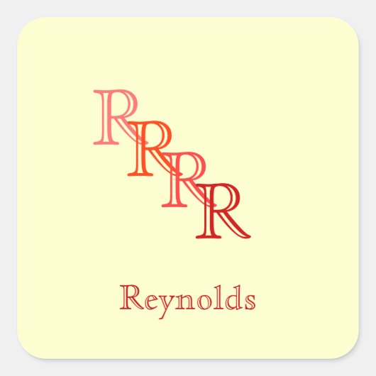 Sticker - Monogram met naam 2 (Voorkant)