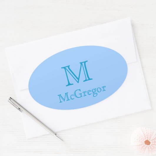 Sticker - Monogram met naam 3 (Envelop)