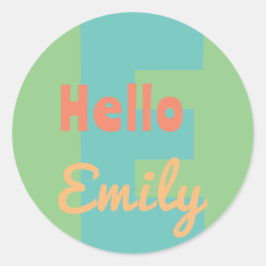 STICKER Monogram Modern Munt Koraal Roze Perzik