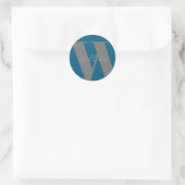 STICKER Monogram naam blauw grijs stijlvol (Tas)
