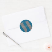 STICKER Monogram naam blauw grijs stijlvol (Envelop)