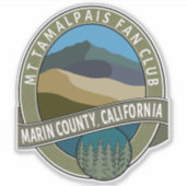 Sticker Mt Tamalpais Fan Club Marin County CA (Voorkant)