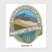 Sticker Mt Tamalpais Fan Club Marin County CA (Vel)