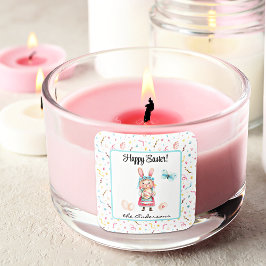 Sticker Naam | 1,5 inch Gelukkig Pasen Miss Bunny