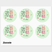 Sticker, naam | 3-in Lovable Happy Spring Ms Bunny Ronde Sticker (Vel)