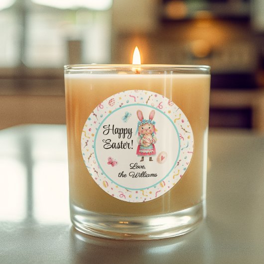 Sticker, naam | 3-in Schattigee Happy Easter Miss Ronde Sticker