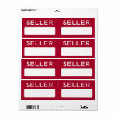 Sticker naamlabels verkoper voor verkoper beurs ro (Full Sheet)