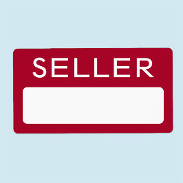 Sticker naamlabels verkoper voor verkoper beurs ro