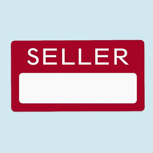 Sticker naamlabels verkoper voor verkoper beurs ro