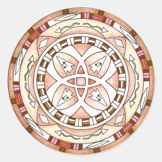 Sticker Native American Southwestern mandala (Voorkant)