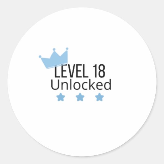 Sticker Niveau 18 Ontgrendeld Voor 18e Verjaardag (Voorkant)