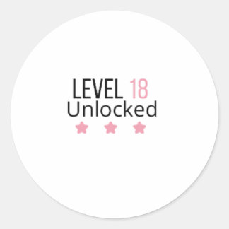 Sticker Niveau 18 Ontgrendeld Voor 18e Verjaardag