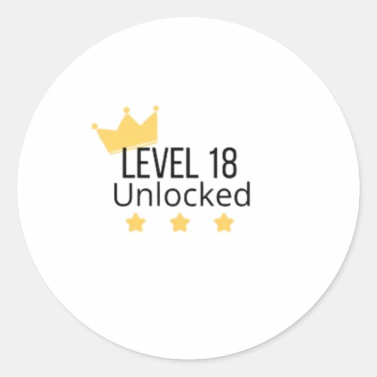 Sticker Niveau 18 Ontgrendeld Voor 18e Verjaardag (Voorkant)