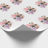 Sticker-notenkraker ballet-grillige kerst cadeaupapier (Hoek)