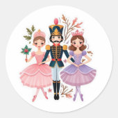 Sticker-Notenkraker Ballet-Weerbarstige Kerstmis Ronde Sticker (Voorkant)
