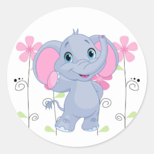 Sticker-olifant Ronde Sticker