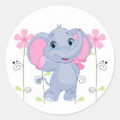 Sticker-olifant Ronde Sticker (Voorkant)