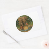 Sticker: Olifant speelt drums in een waterbad Rechthoekige Sticker (Envelop)