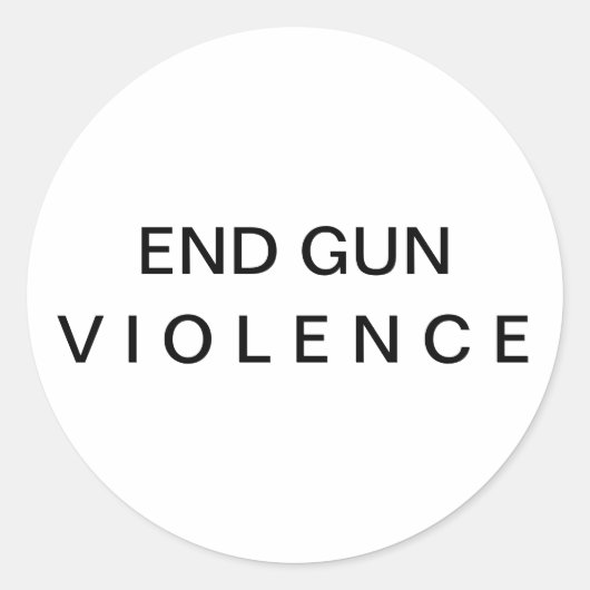 Sticker om bericht over een einde aan wapengeweld (Voorkant)