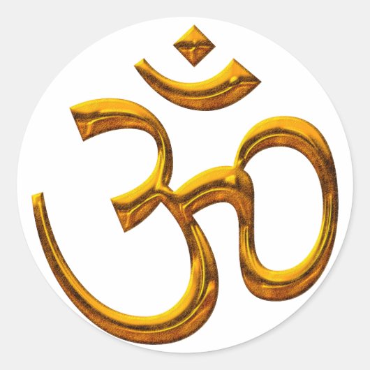 Sticker OM, oud gouden effect (Voorkant)