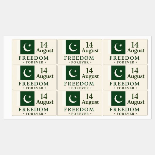 Sticker Onafhankelijkheidsdag Pakistan - 14 august (Vel)