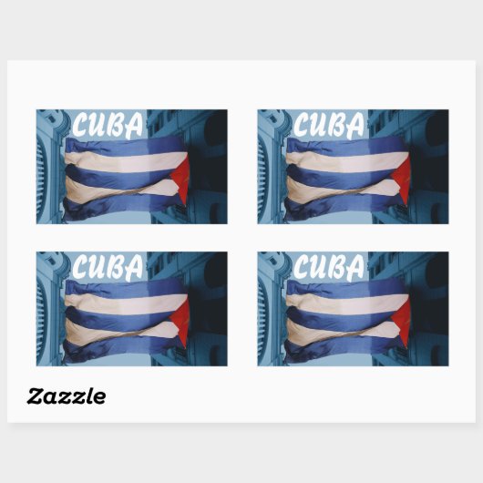 Sticker onder Cubaanse vlag (Vel)